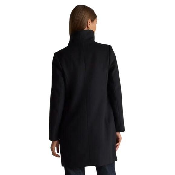 New Quince Women's Mod Italian Wool Cocoon Coat Preppy Black $170 Large 4025 - Picture 2 of 12